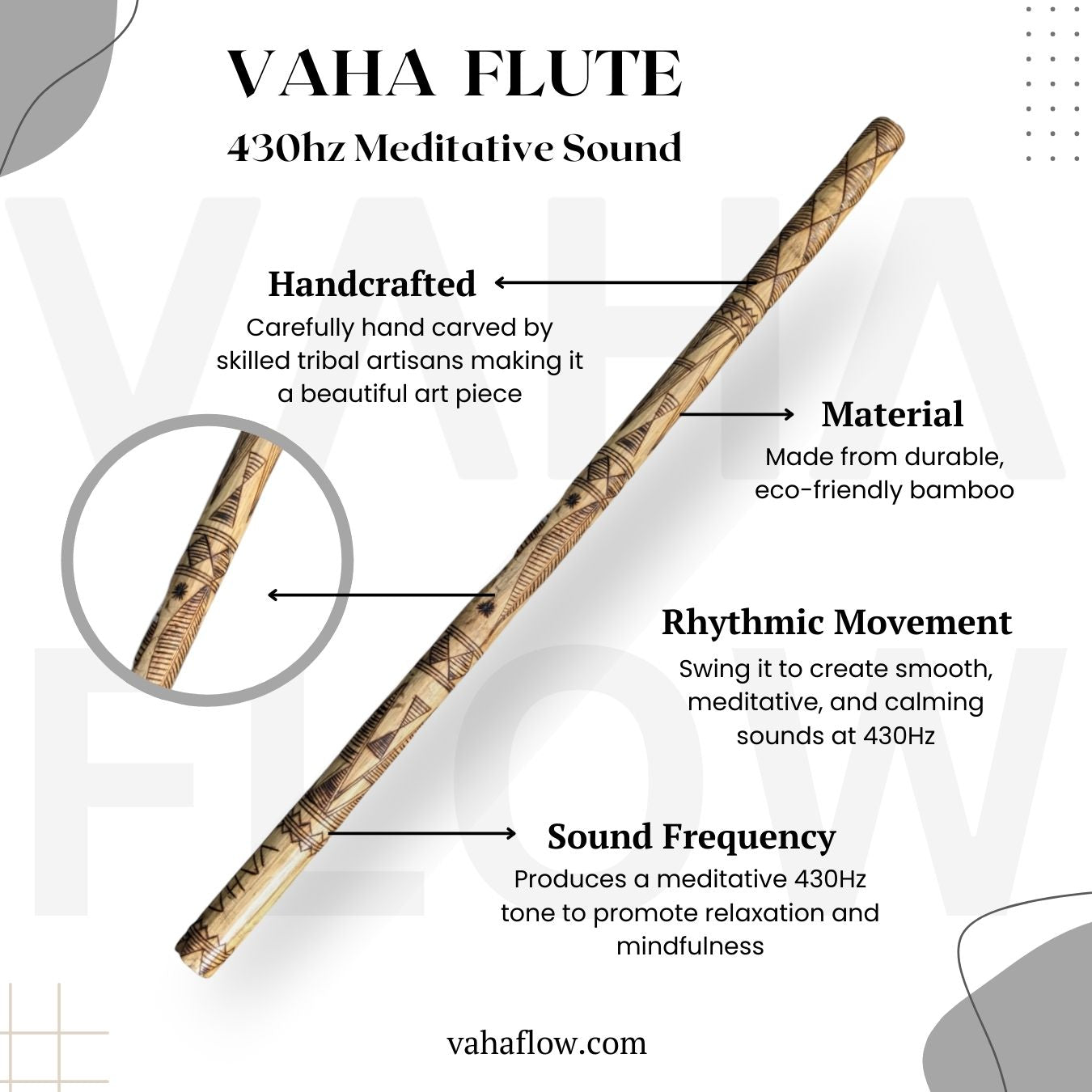 VAHA Flute - Active Meditation Swinging Flute | Flow Stick