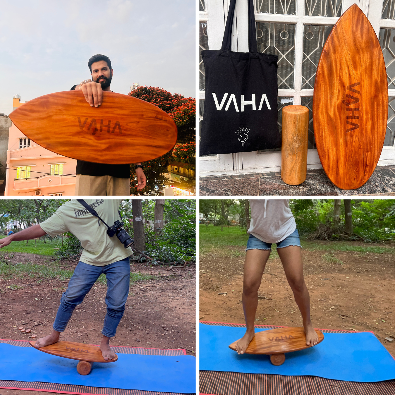 VAHA Classic Balance Board - Sports Trainer, Surf Trainer Board With Adjustable Stoppers