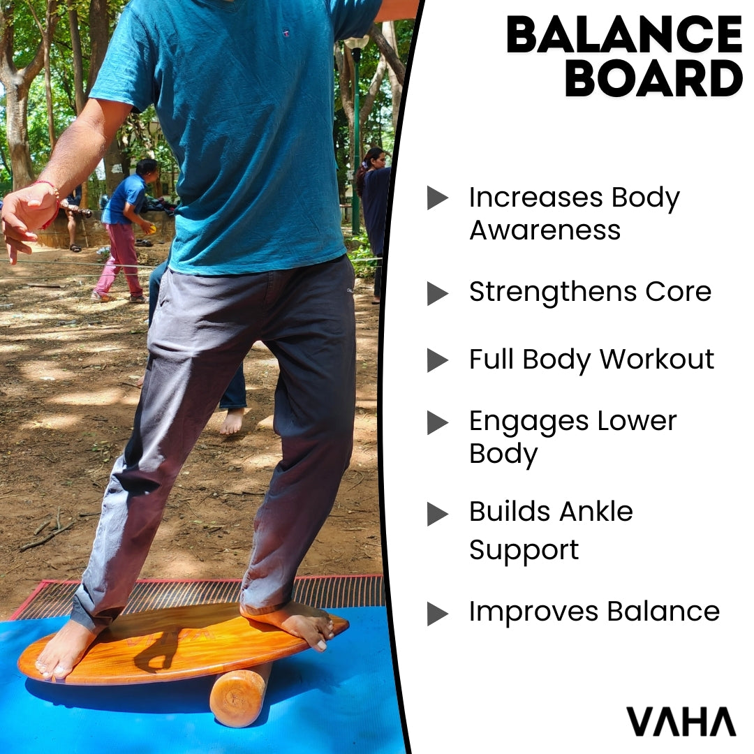 VAHA Classic Balance Board - Sports Trainer, Surf Trainer Board With Adjustable Stoppers